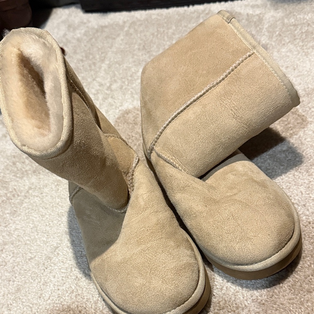 UGG Classic Beige Suede Boots - Picture 3 of 3